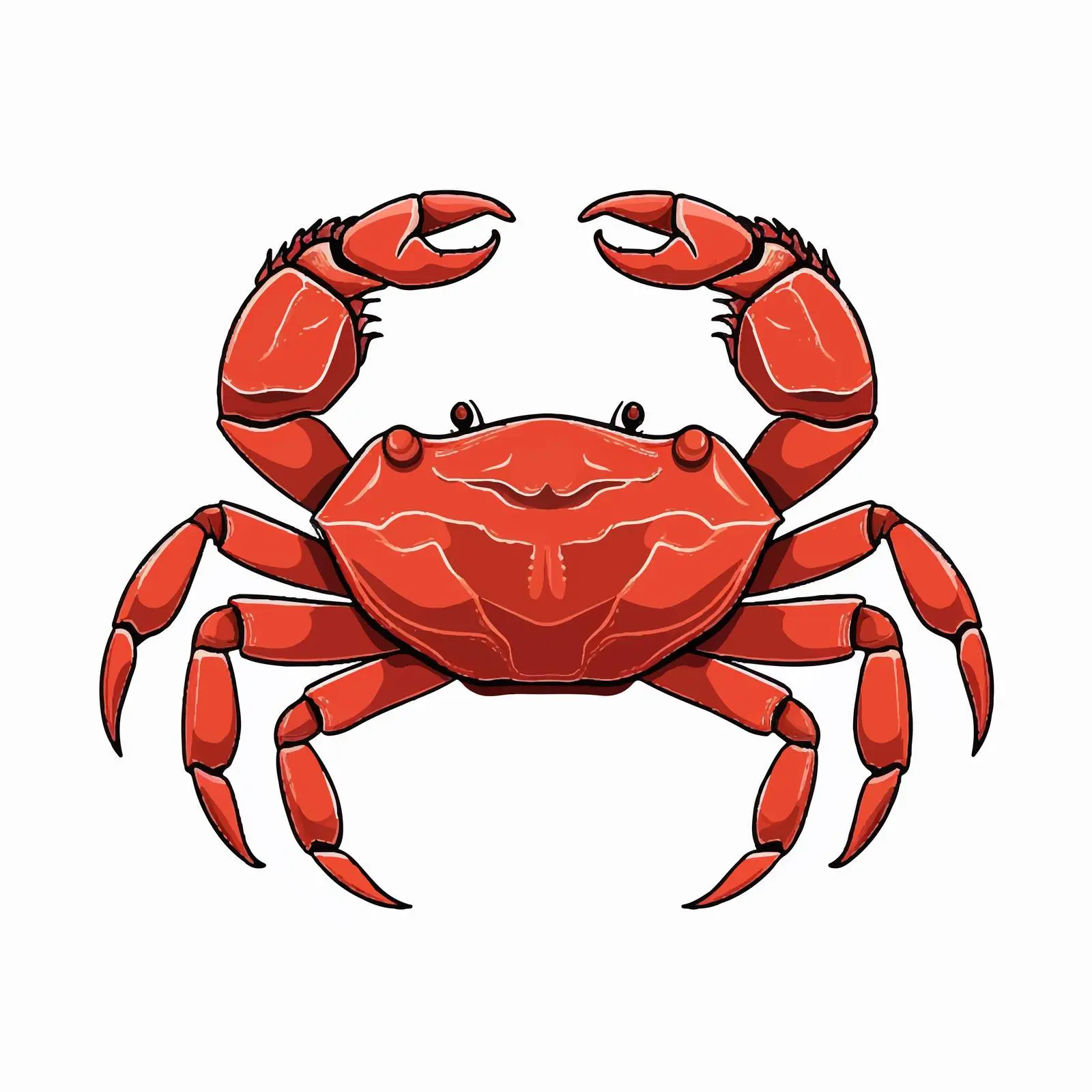 Crab Outline Vector Illustration on White Background — free download from Dotvec