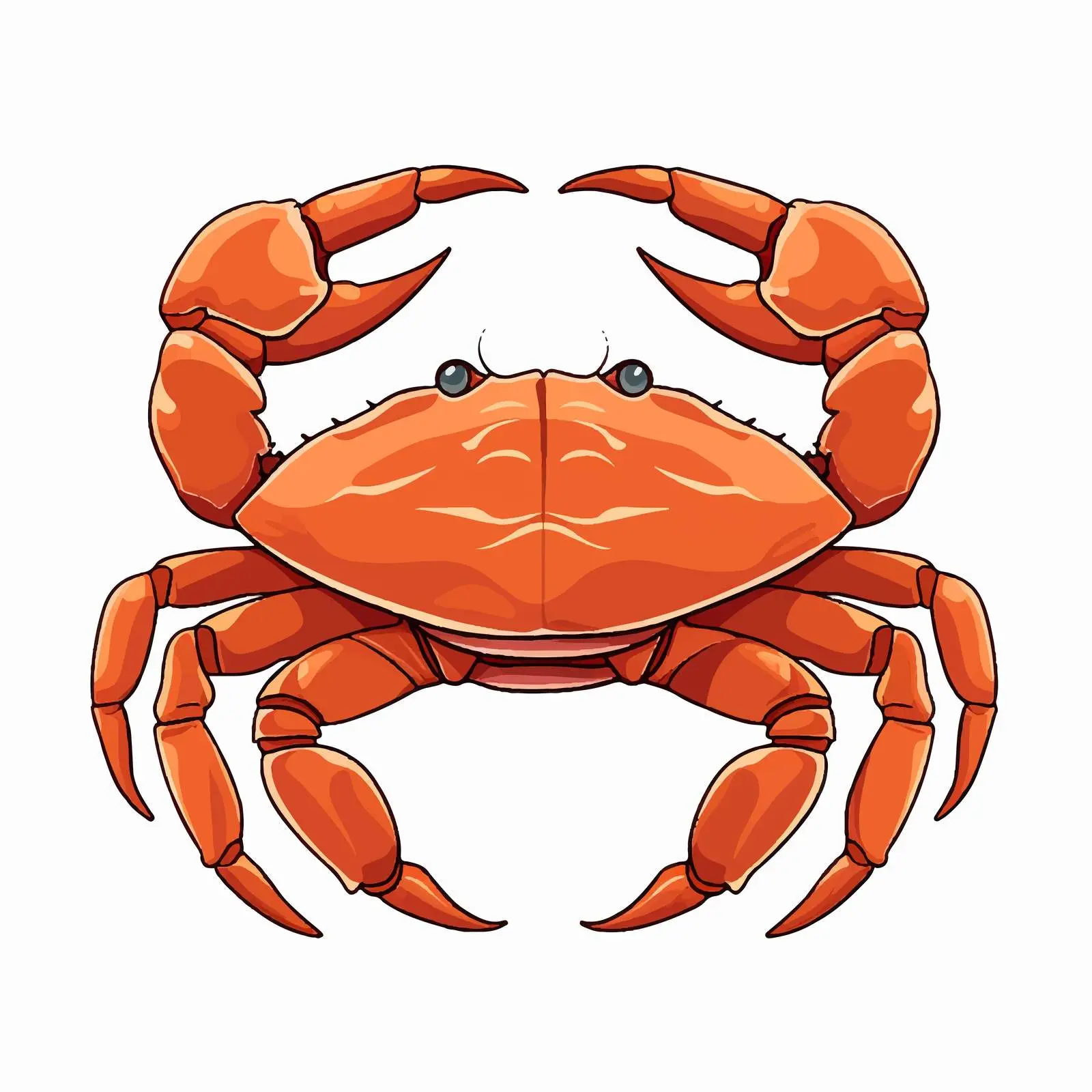 Crab Outline Vector Illustration on White Background – free ocean animal image from Dotvec
