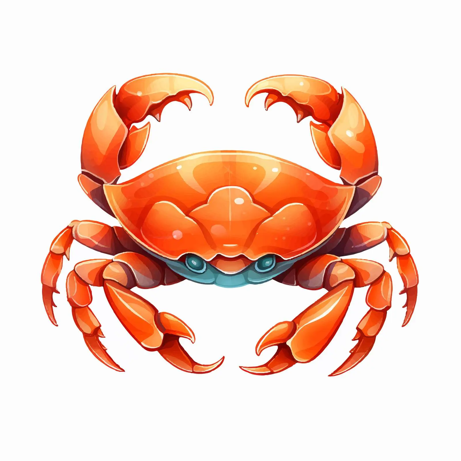 Top View Crab Vector Illustration on White Background – free marine biodiversity image from Dotvec