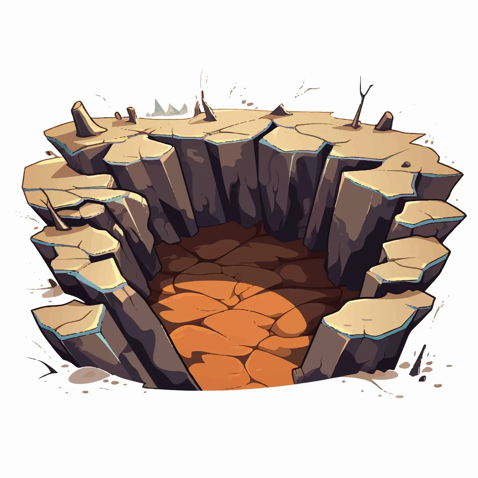 Cracked Ground with Earthquake Fractures and Holes – free earth science image from Dotvec