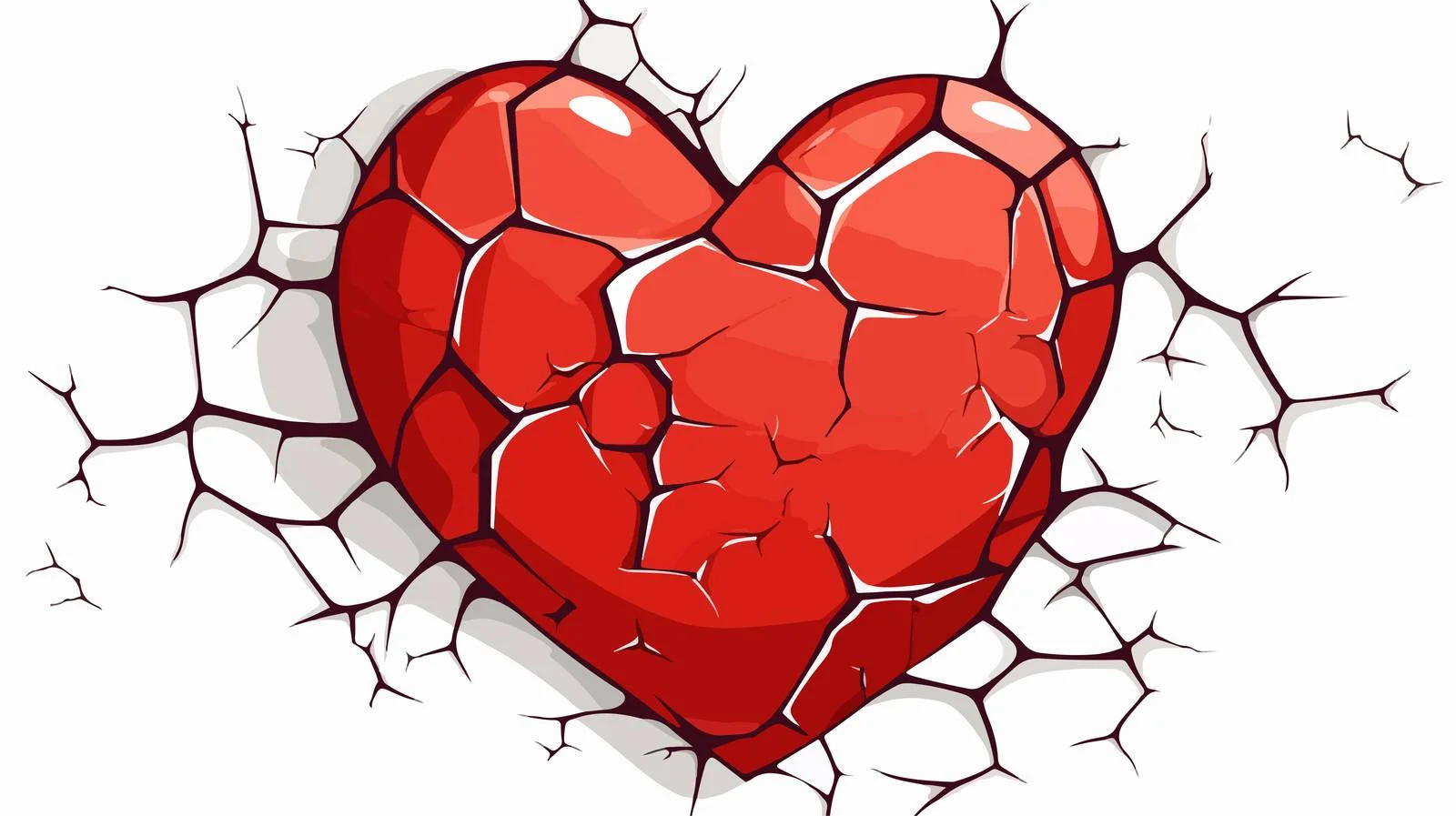Cracked Heart Cartoon Illustration — free download from Dotvec