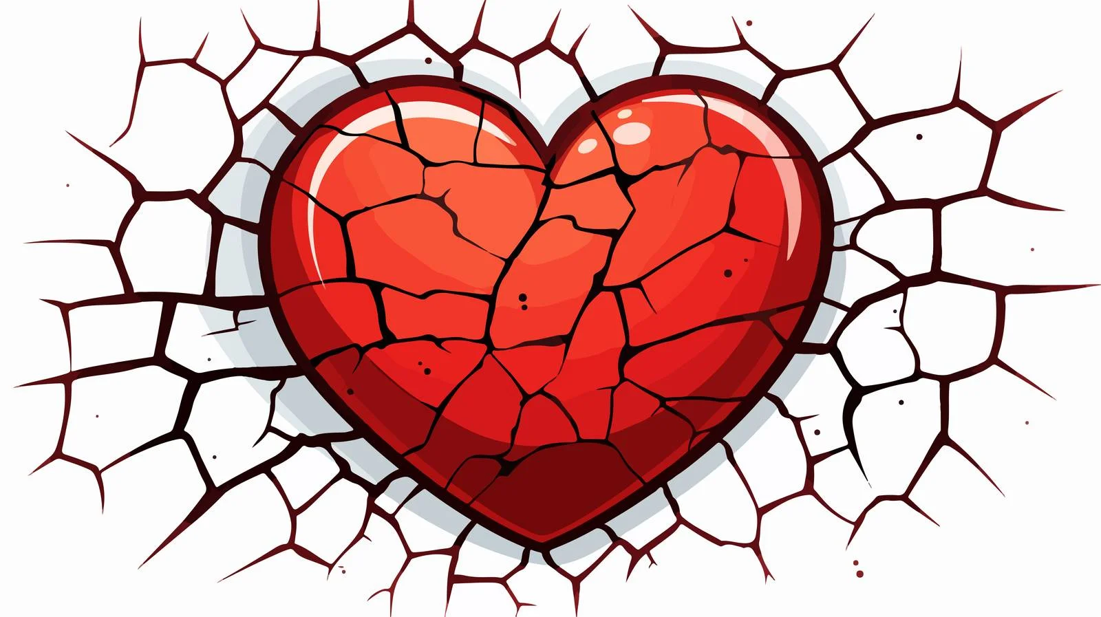 Cartoon Cracked Heart Illustration — free download from Dotvec