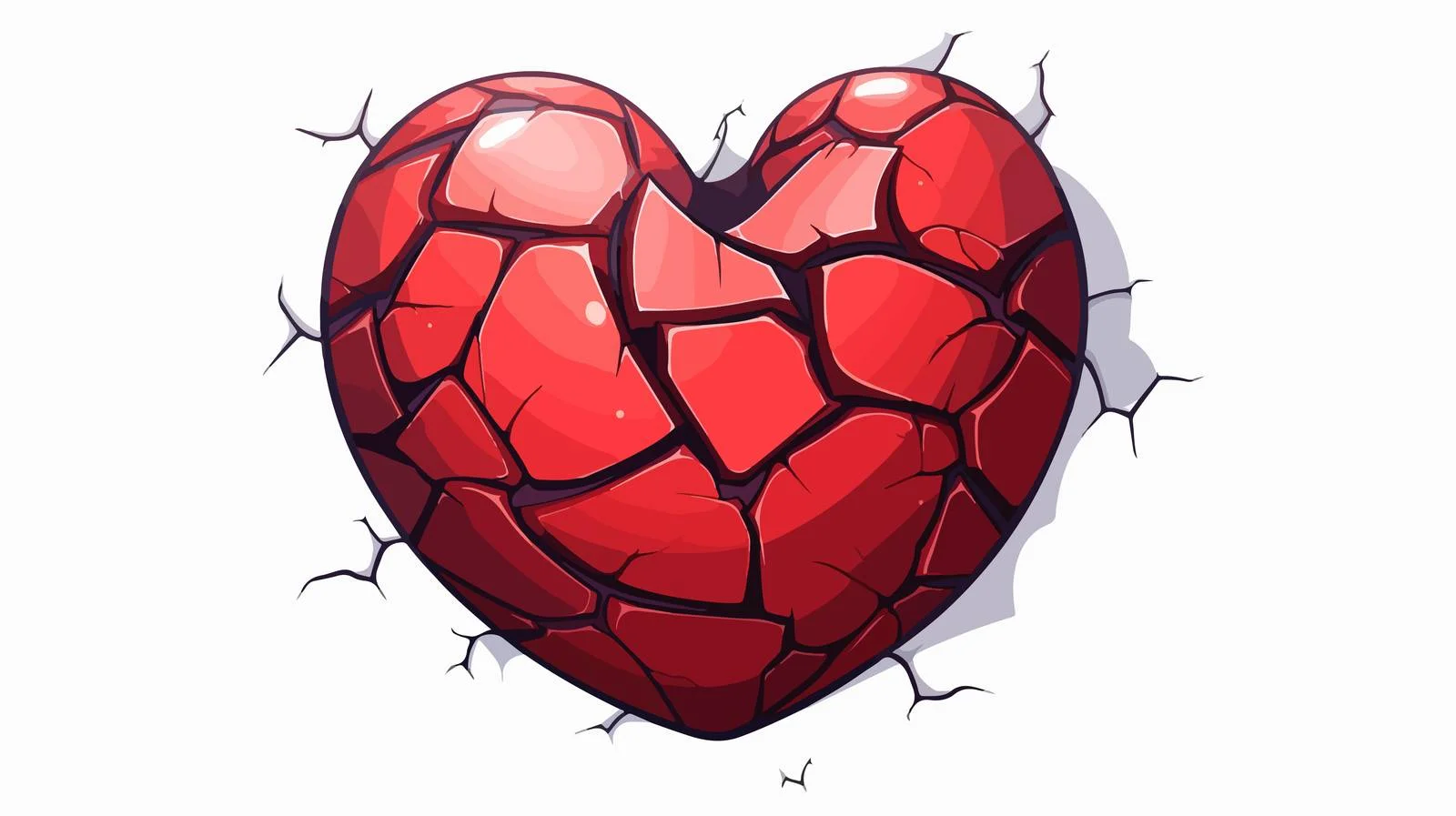 Cracked Heart Cartoon Illustration — free download from Dotvec