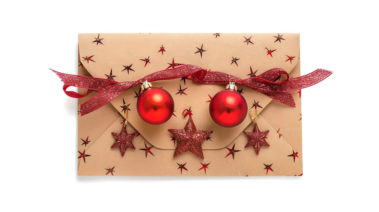 Craft Paper Envelope with Christmas Decorations – free invitations image from Dotvec