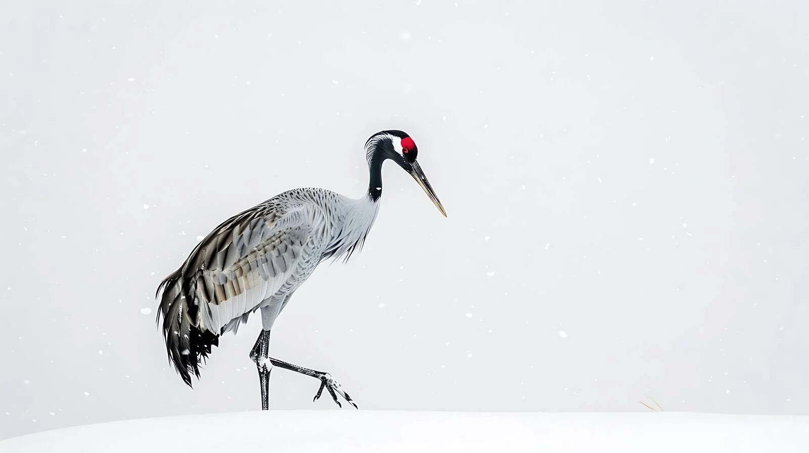 Elegant Crane Bird in Winter Solitude — free download from Dotvec