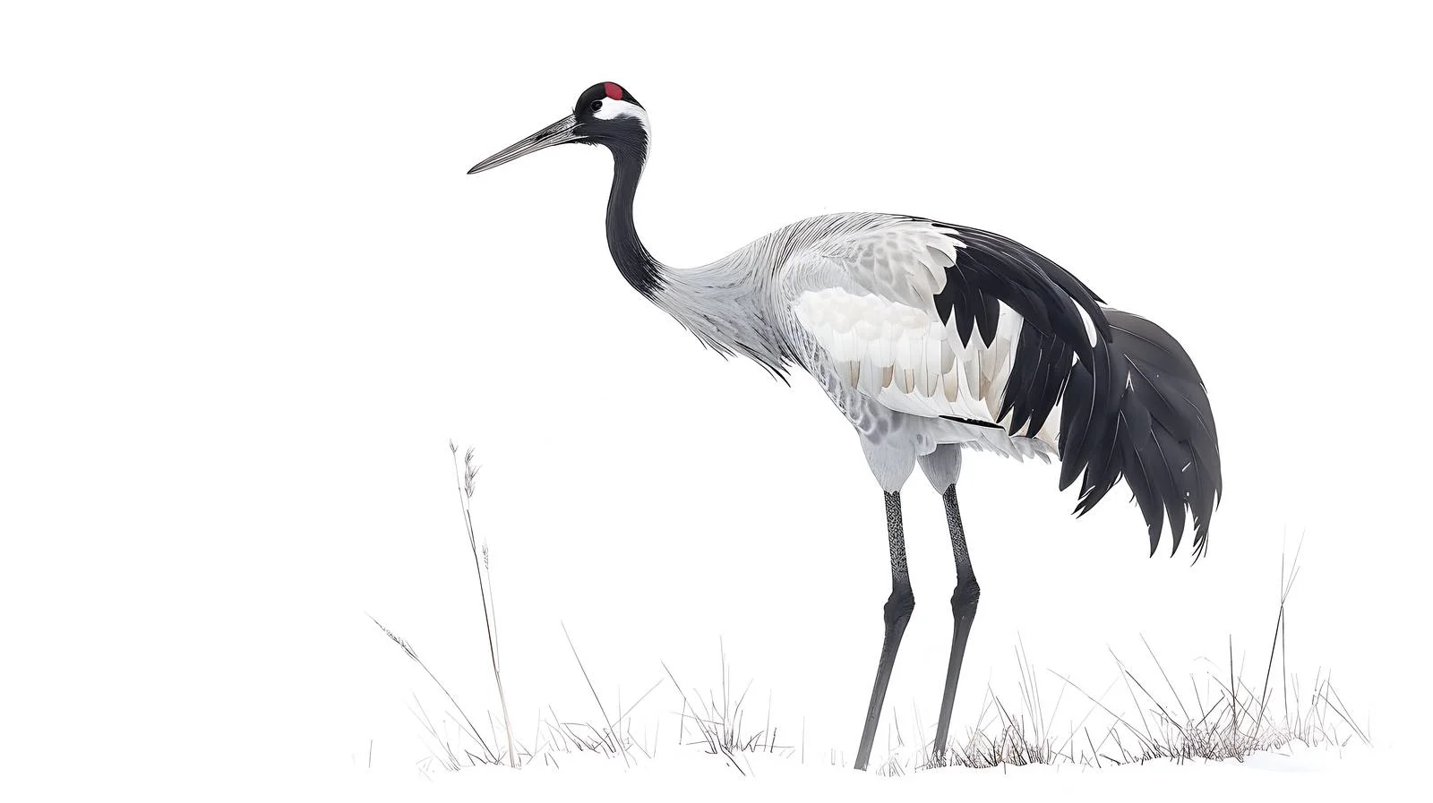 Elegant Crane Bird in Winter Solitude — free download from Dotvec