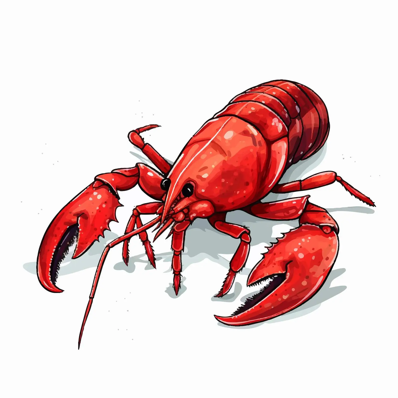 Cartoon Crayfish Vector Sketch Illustration — free download from Dotvec