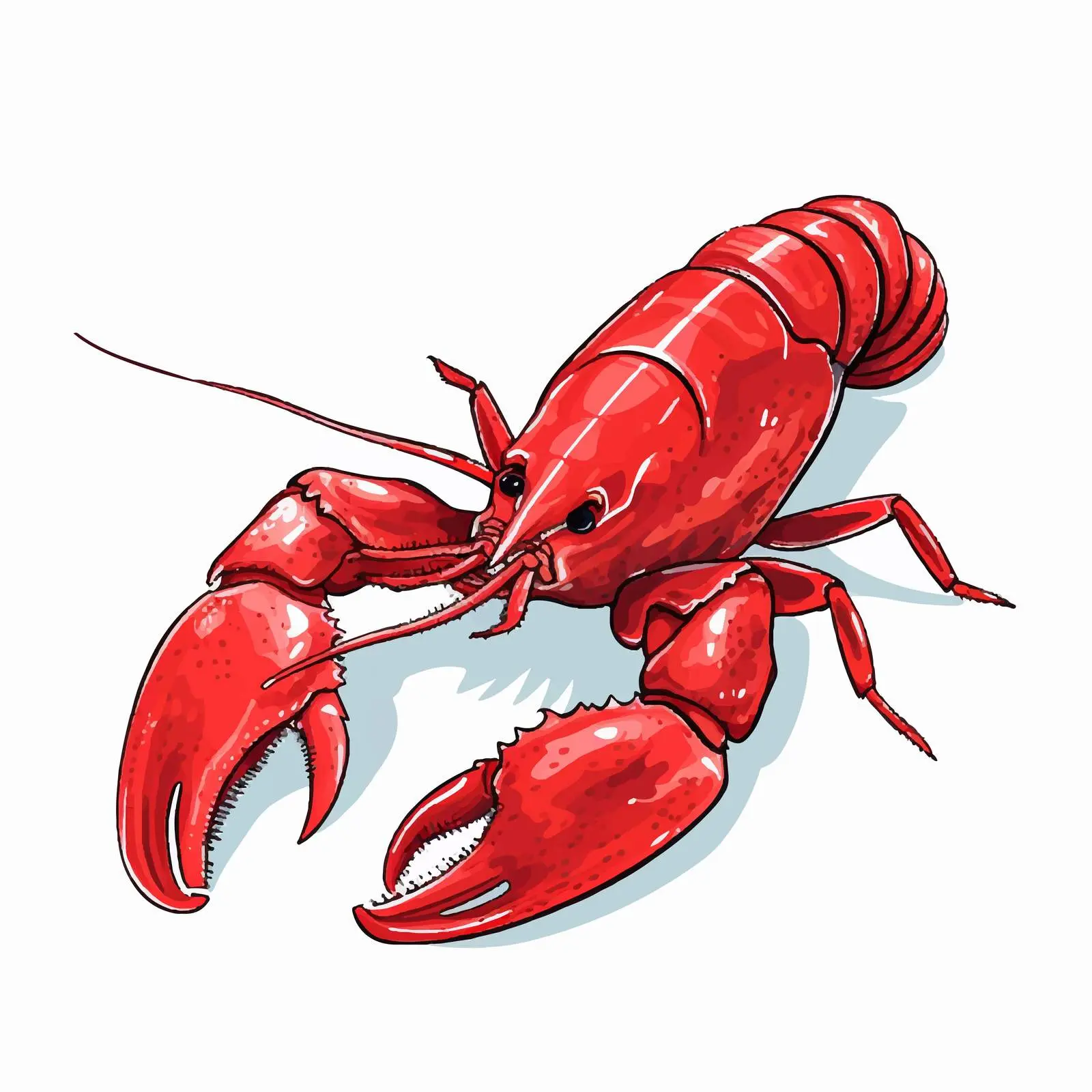 Cartoon Crayfish Sketch Vector Illustration – free crayfish image from Dotvec
