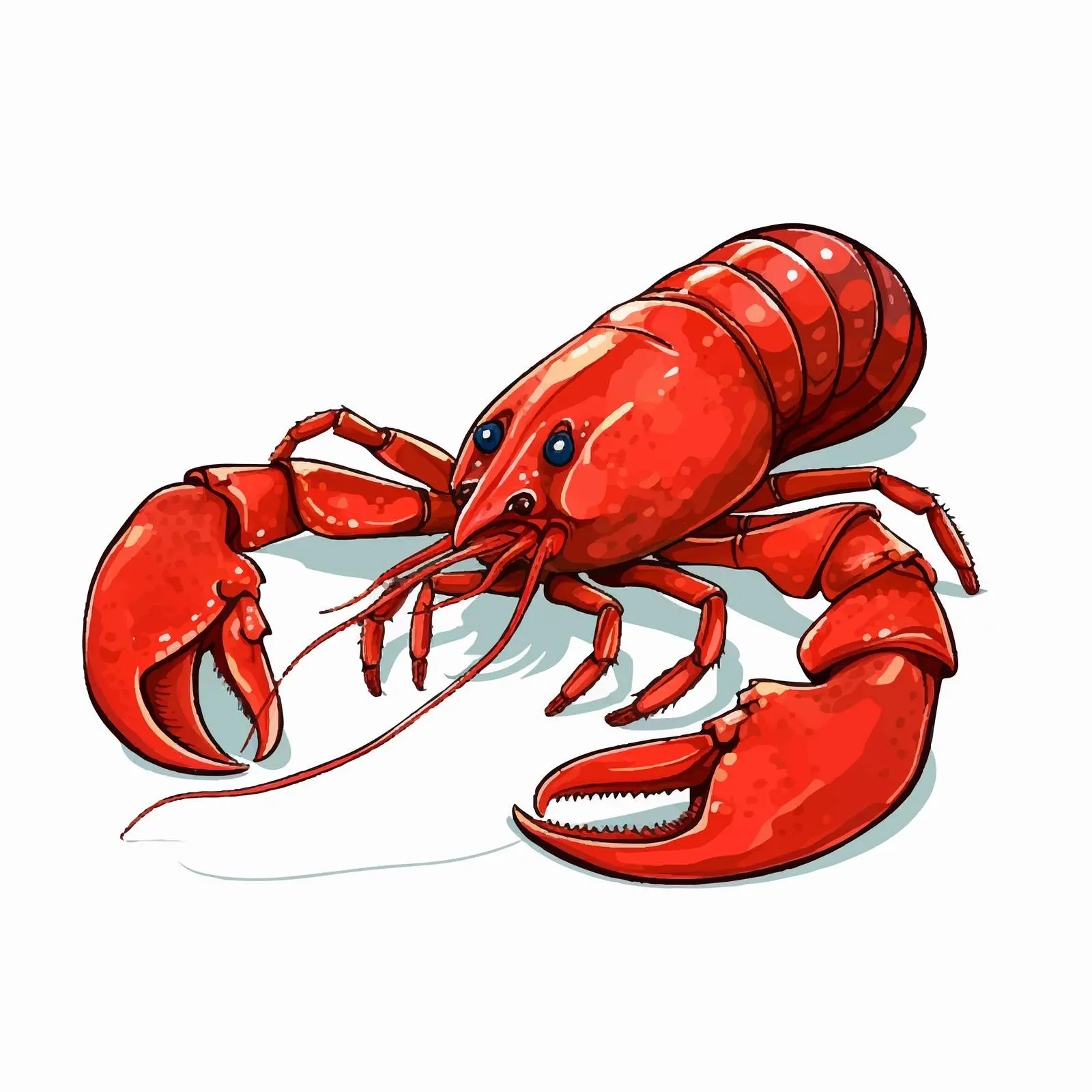 Cartoon Crayfish Vector Illustration — free download from Dotvec
