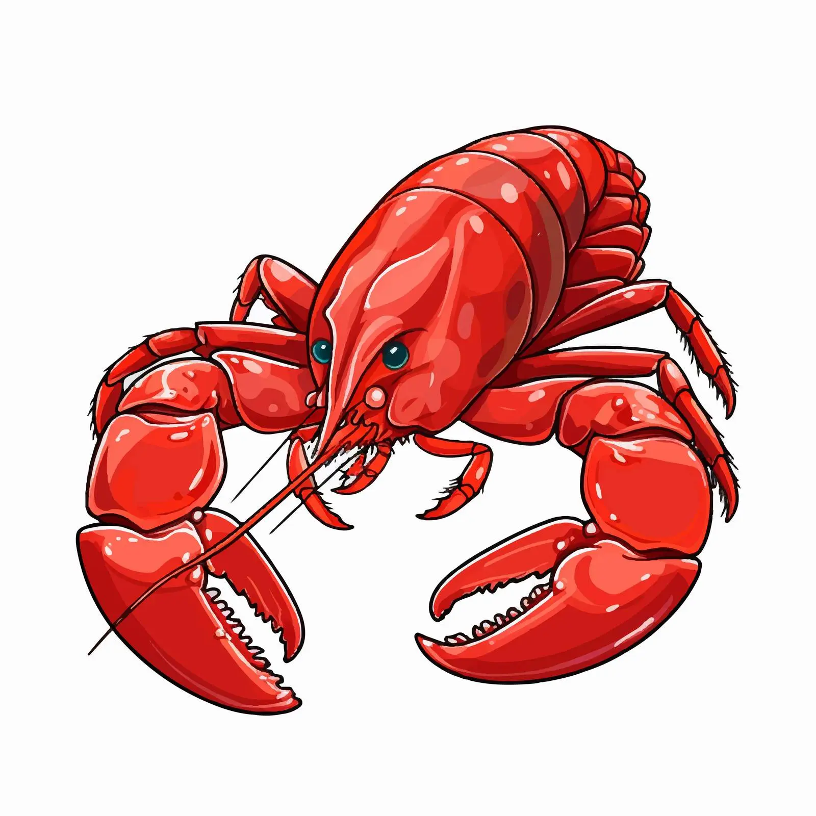 Cartoon Vector Crayfish Illustration Design — free download from Dotvec