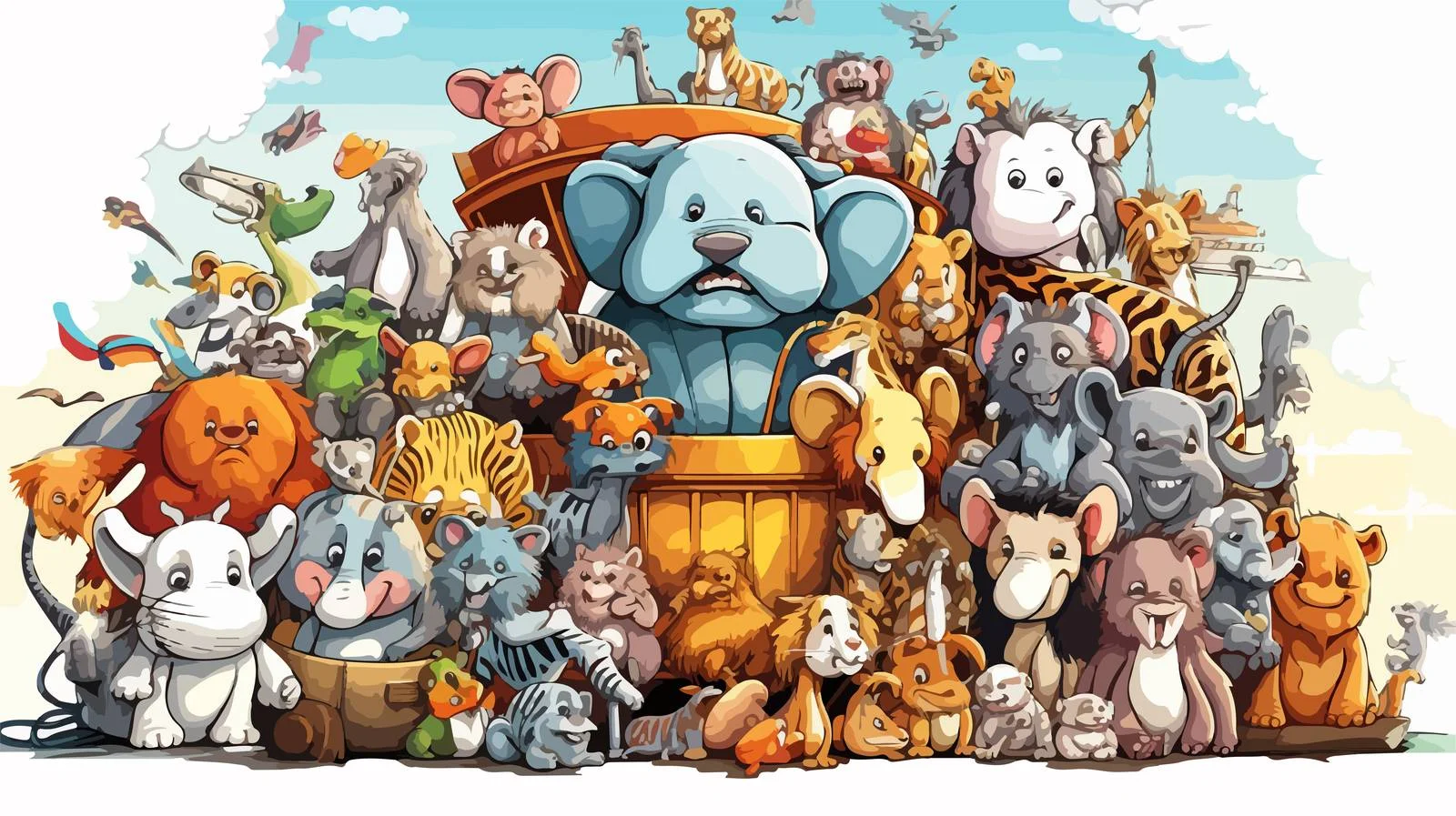 Vibrant Zoo Scene Illustration — free download from Dotvec