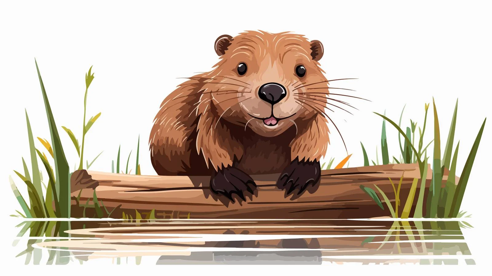 Quirky Cartoon Beaver Illustration — free download from Dotvec