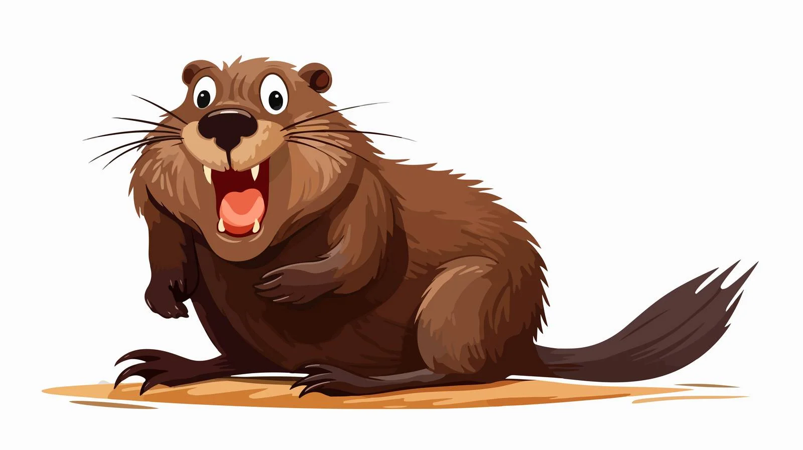 Playful Cartoon Beaver Illustration — free download from Dotvec