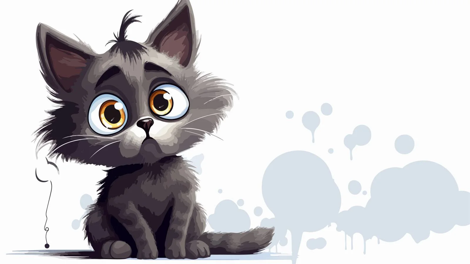 Whimsical Cartoon Cat Thought Bubble Illustration — free download from Dotvec