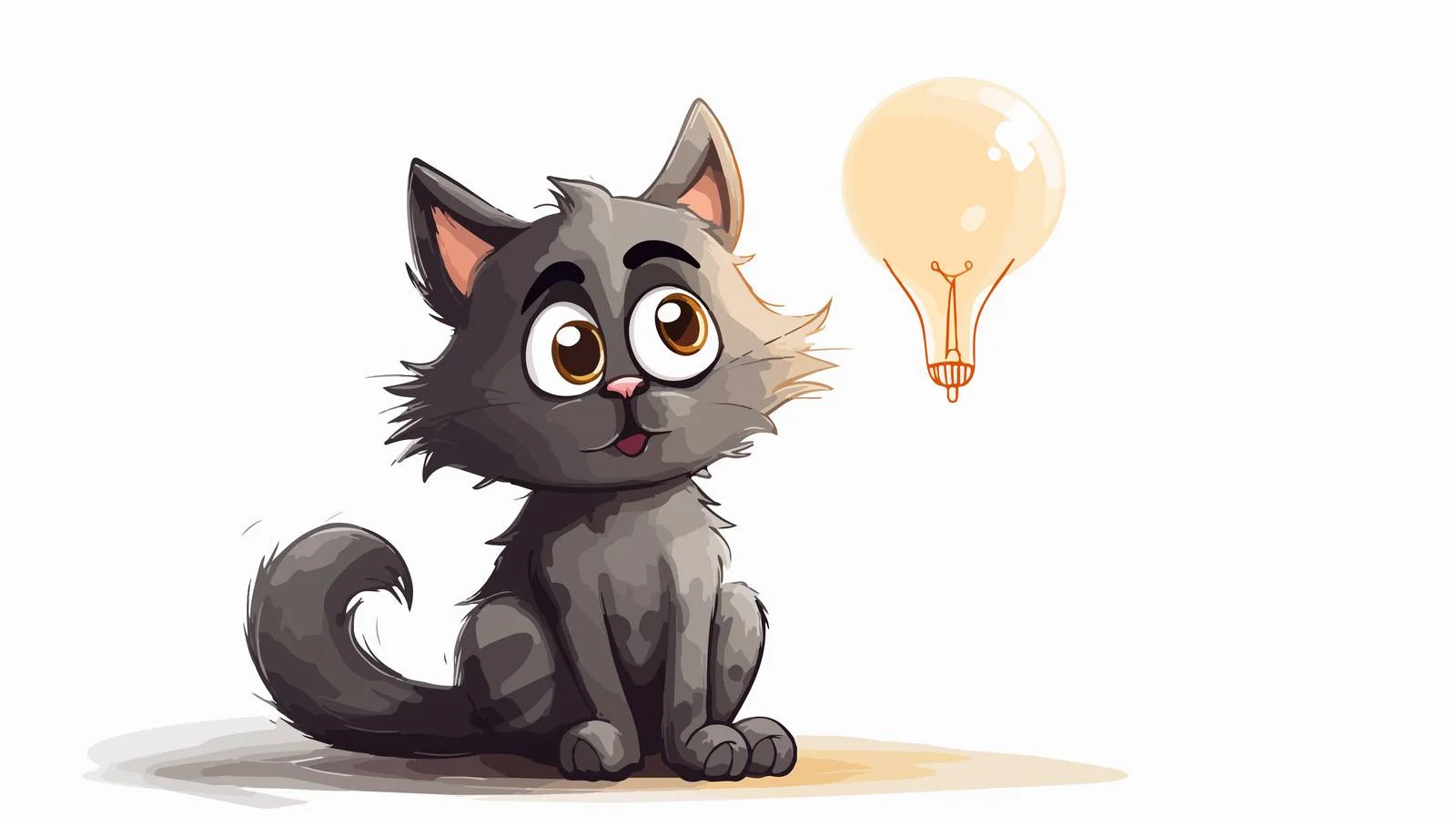 Whimsical Cartoon Cat with Thought Bubble — free download from Dotvec
