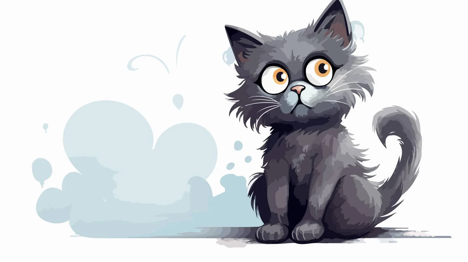 Whimsical Cat with Thought Bubble Illustration — free download from Dotvec