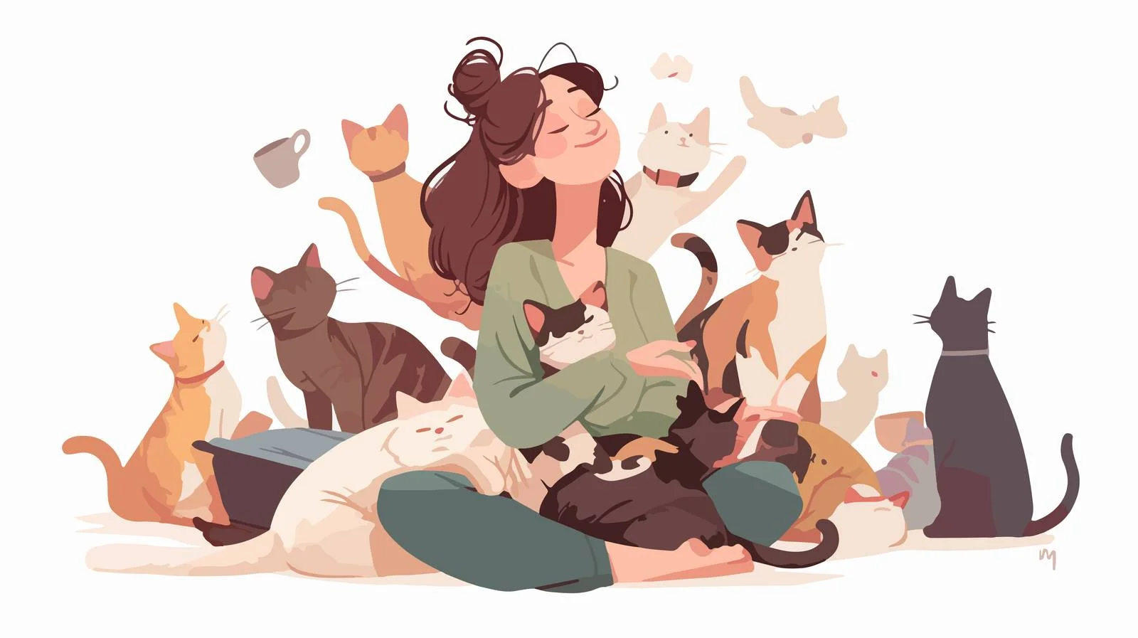 Dedicated Cat Enthusiast Engaged in Daily Rituals — free download from Dotvec