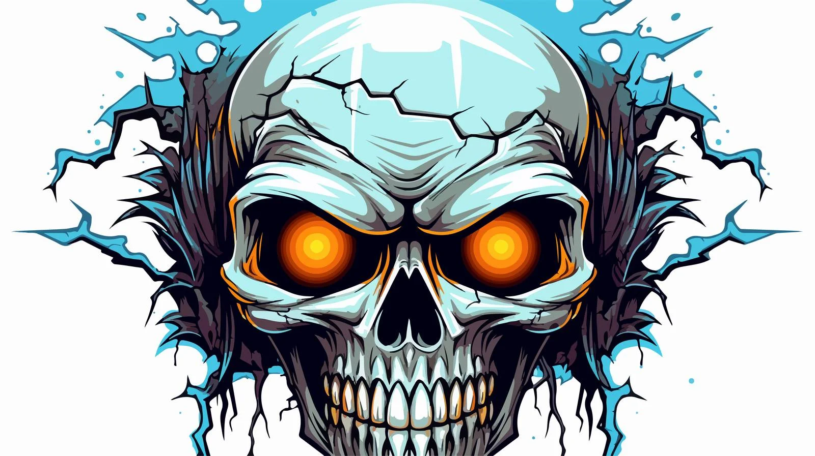 Electric Halloween Skull Cartoon Vector — free download from Dotvec