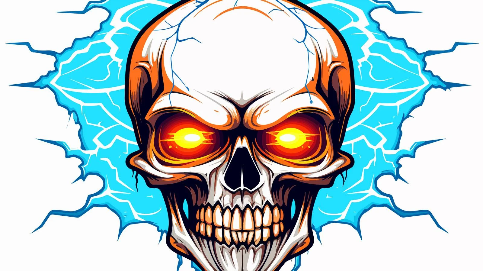 Electric Halloween Skull Cartoon Vector Illustration — free download from Dotvec