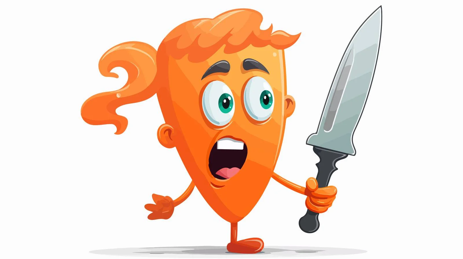 Crazy Knife Character with Thought Bubble — free download from Dotvec