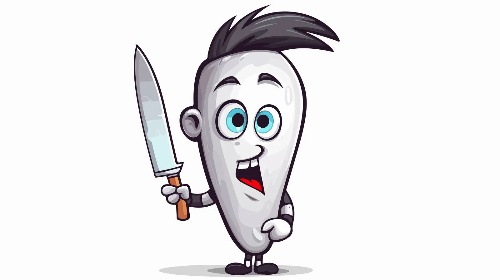 Whimsical Knife Cartoon with Thought Bubble — free download from Dotvec
