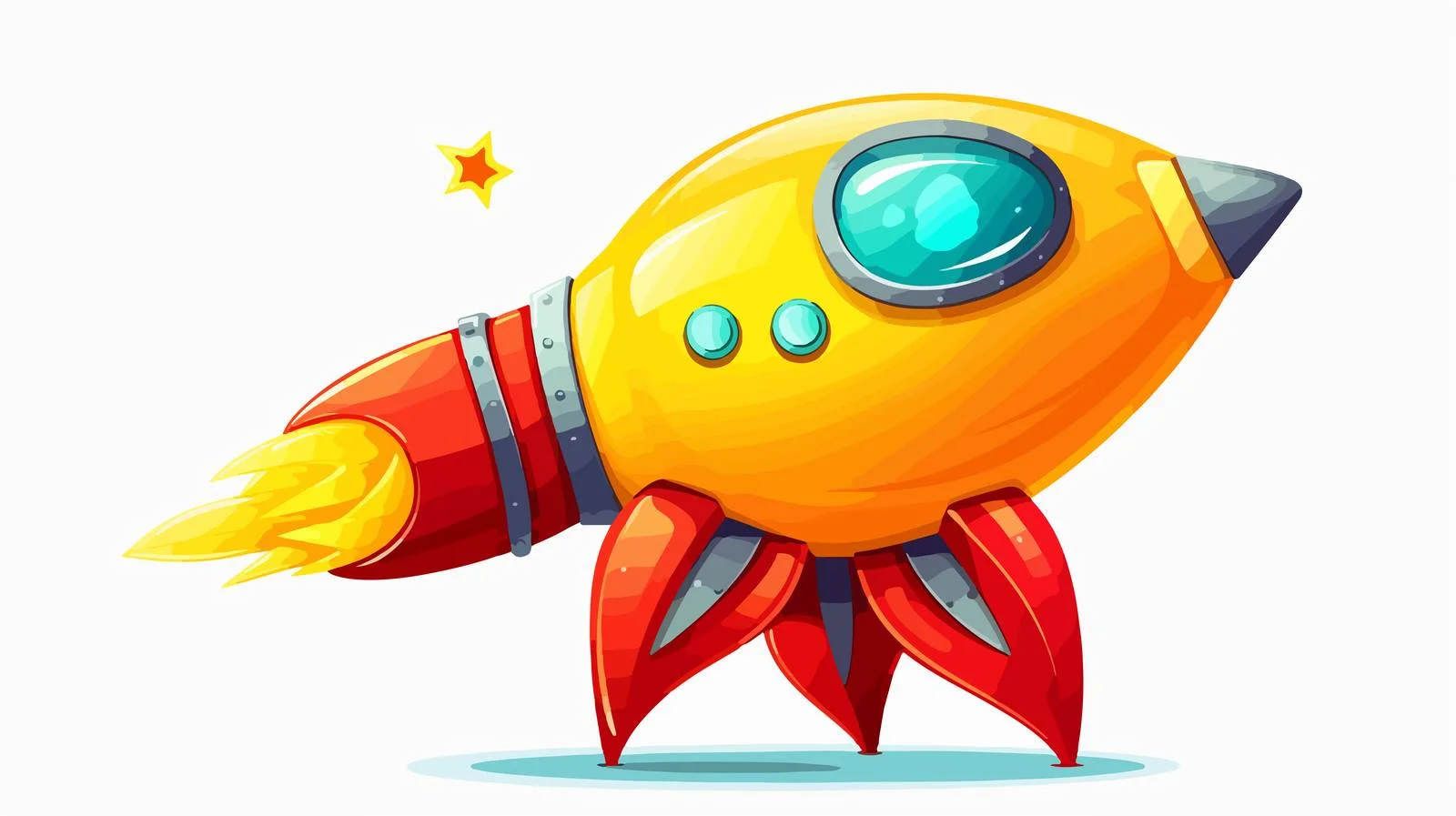 Whimsical Rocket Cartoon Illustration — free download from Dotvec