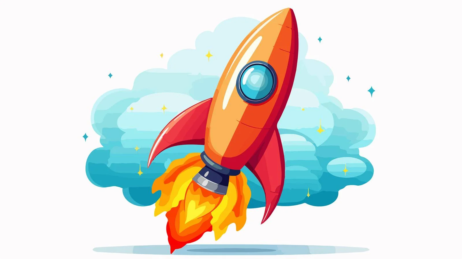 Whimsical Rocket Cartoon Illustration – free crazy image from Dotvec
