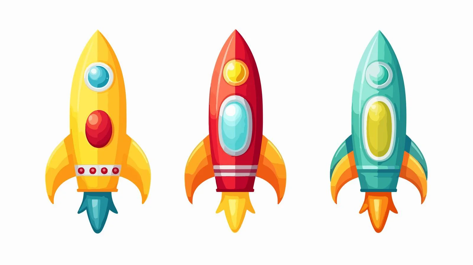 Whimsical Rocket Cartoon Illustration — free download from Dotvec