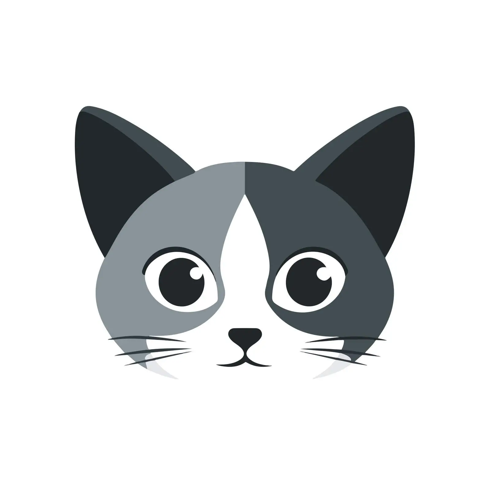 Cat Face Flat Icon on White Background — free download from Dotvec