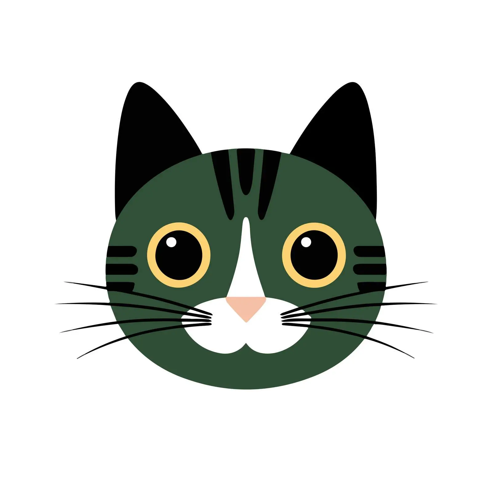 Cat Face Flat Icon on White Background — free download from Dotvec