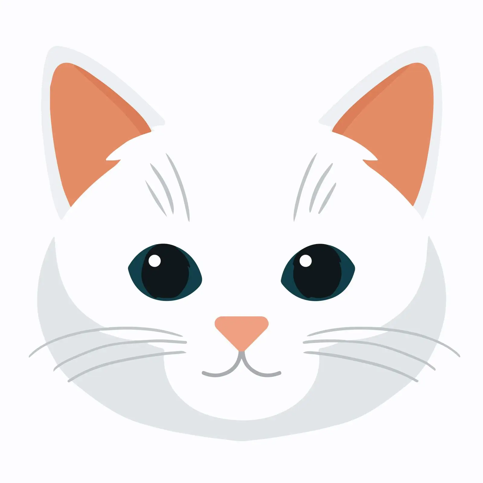 Cat Face Flat Icon on White Background — free download from Dotvec