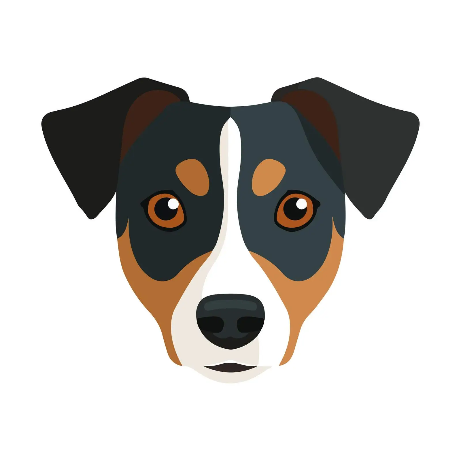Dog Face Flat Icon on White — free download from Dotvec