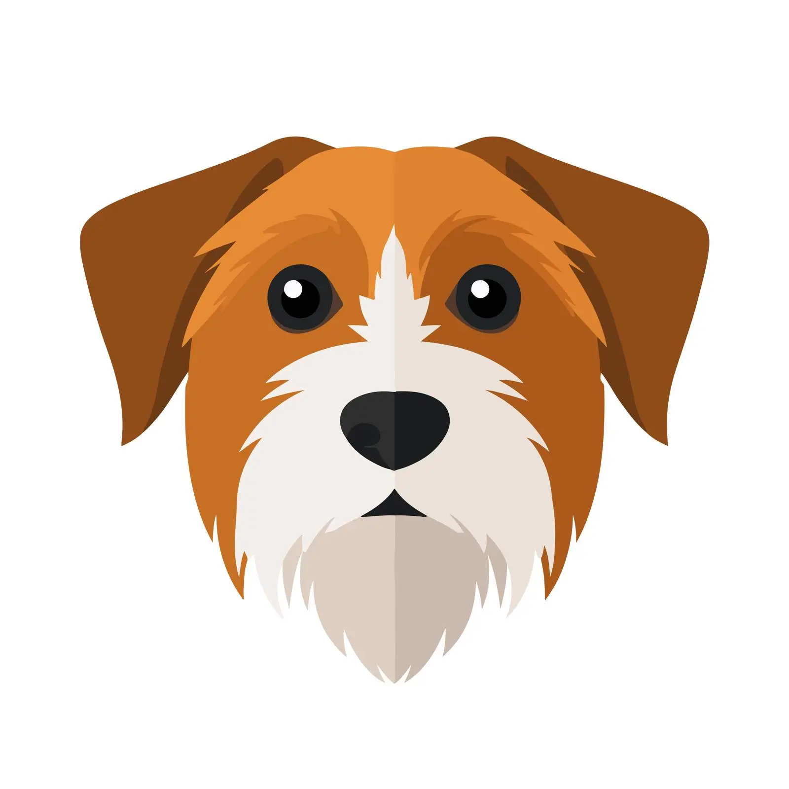 Dog Face Flat Icon on White — free download from Dotvec