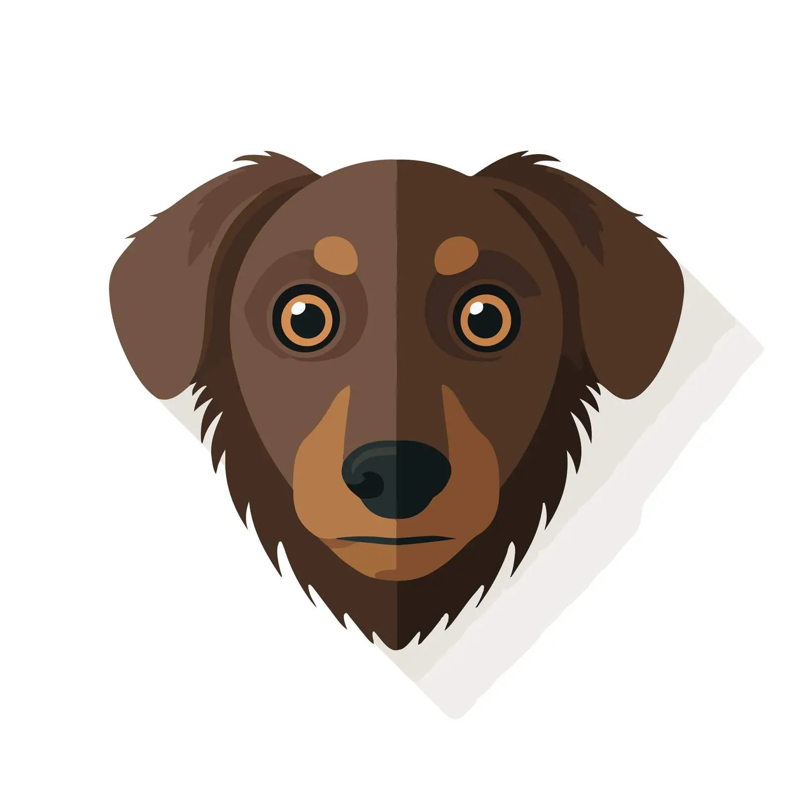 Dog Face Flat Icon on White — free download from Dotvec
