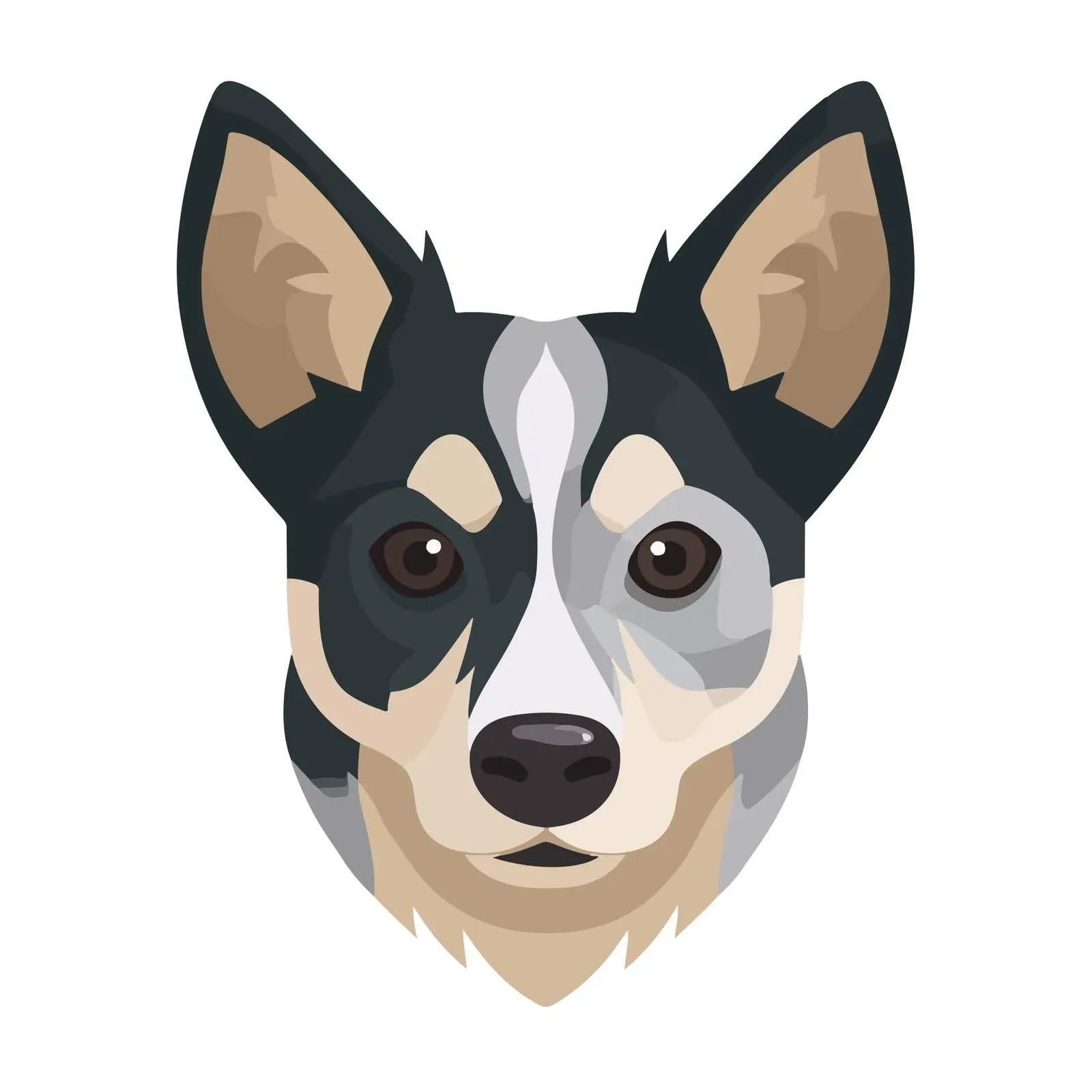 Dog Face Flat Icon on White — free download from Dotvec