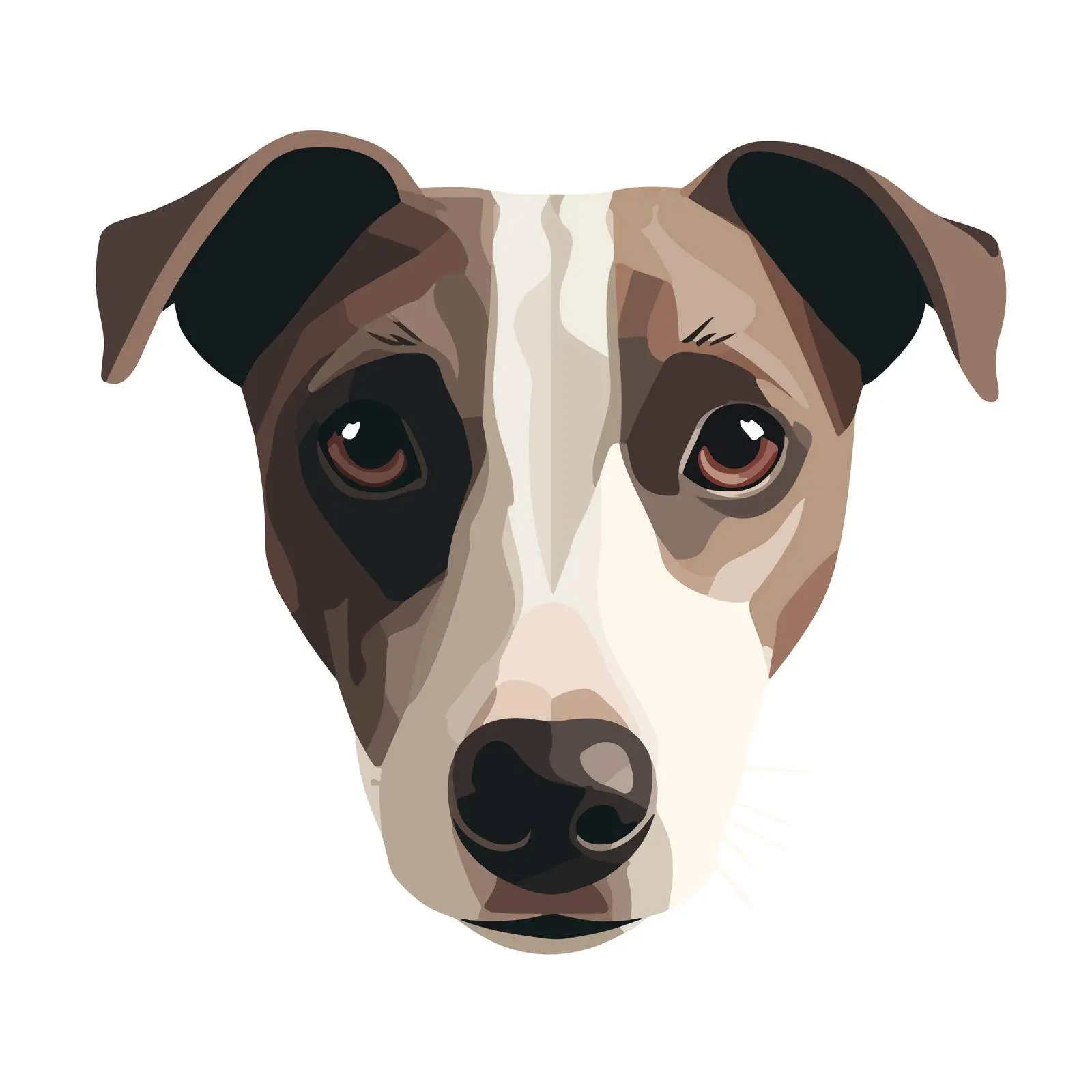 Dog Face Flat Icon on White — free download from Dotvec