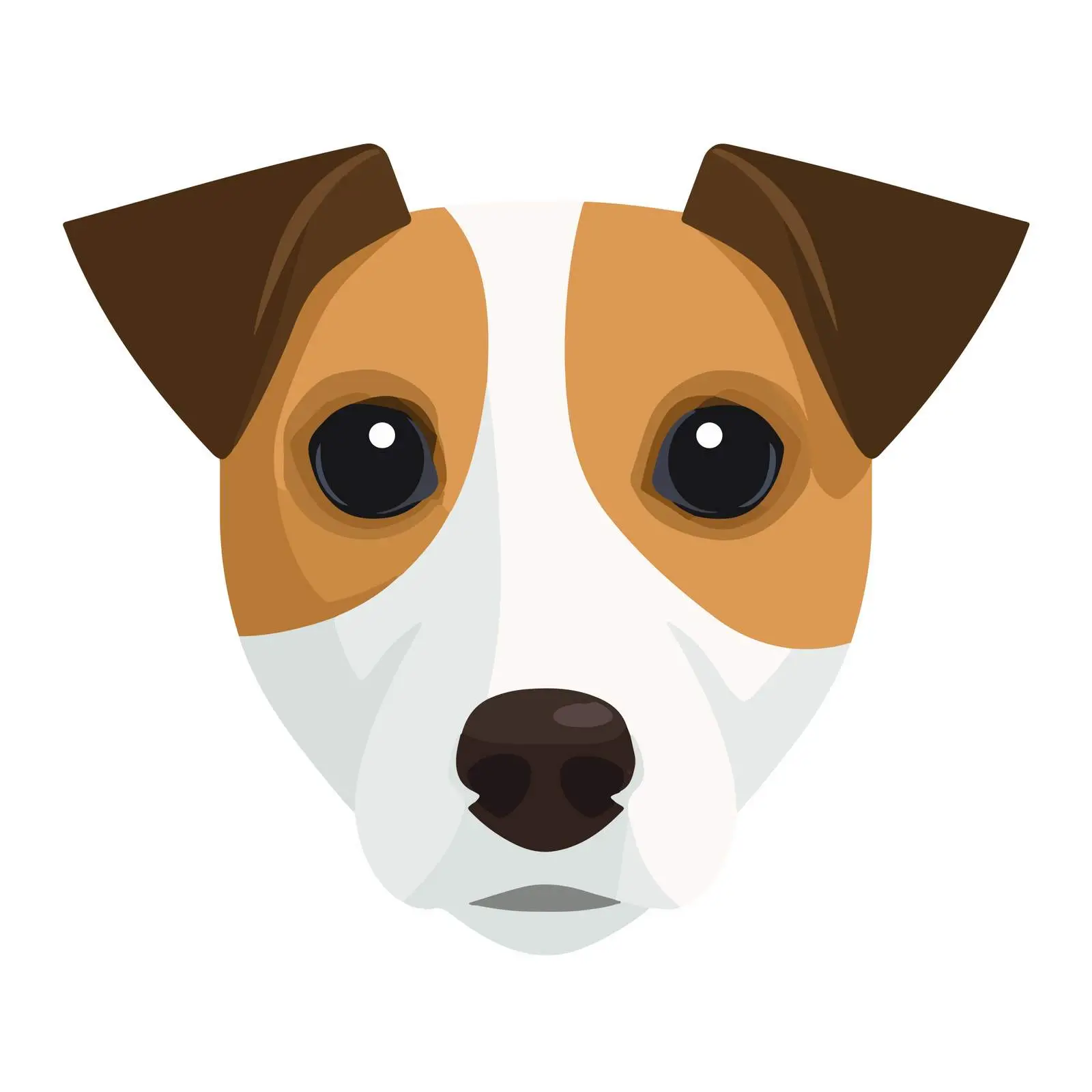 Dog Face Flat Icon on White — free download from Dotvec