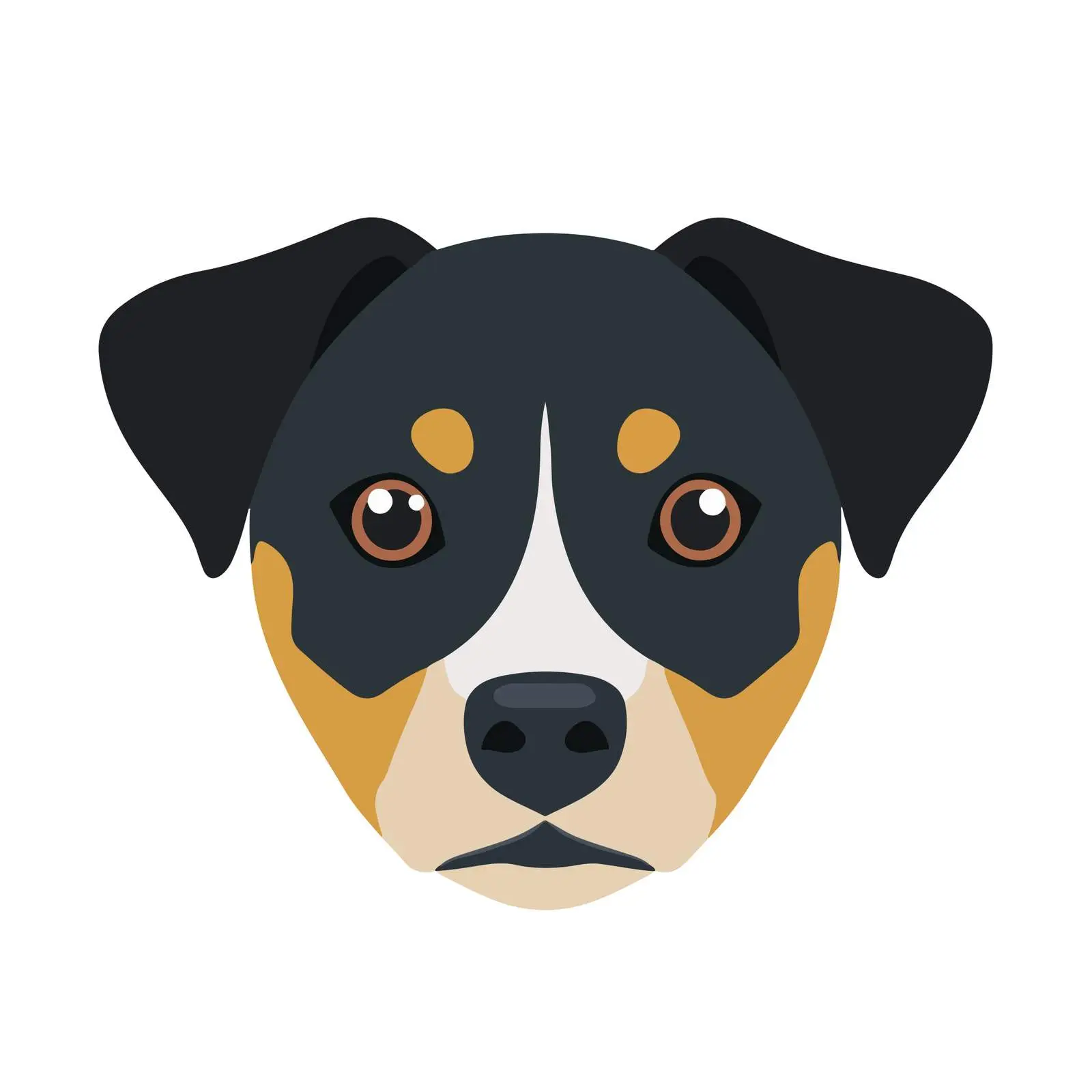 Dog Face Flat Icon Isolated White — free download from Dotvec