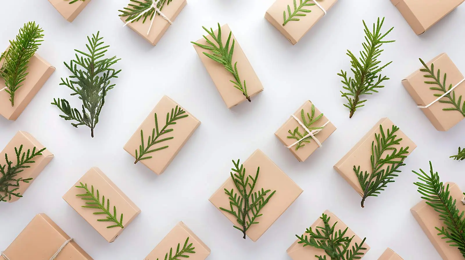 Creative Arrangement of Craft Boxes with Greenery — free download from Dotvec