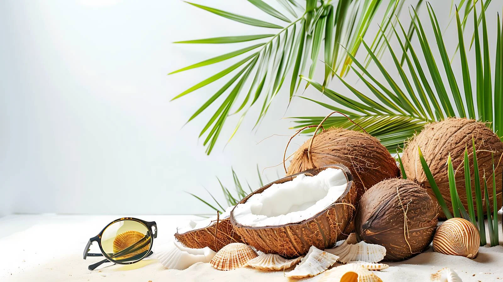 Tropical Coconut Palm Beach Scene — free download from Dotvec