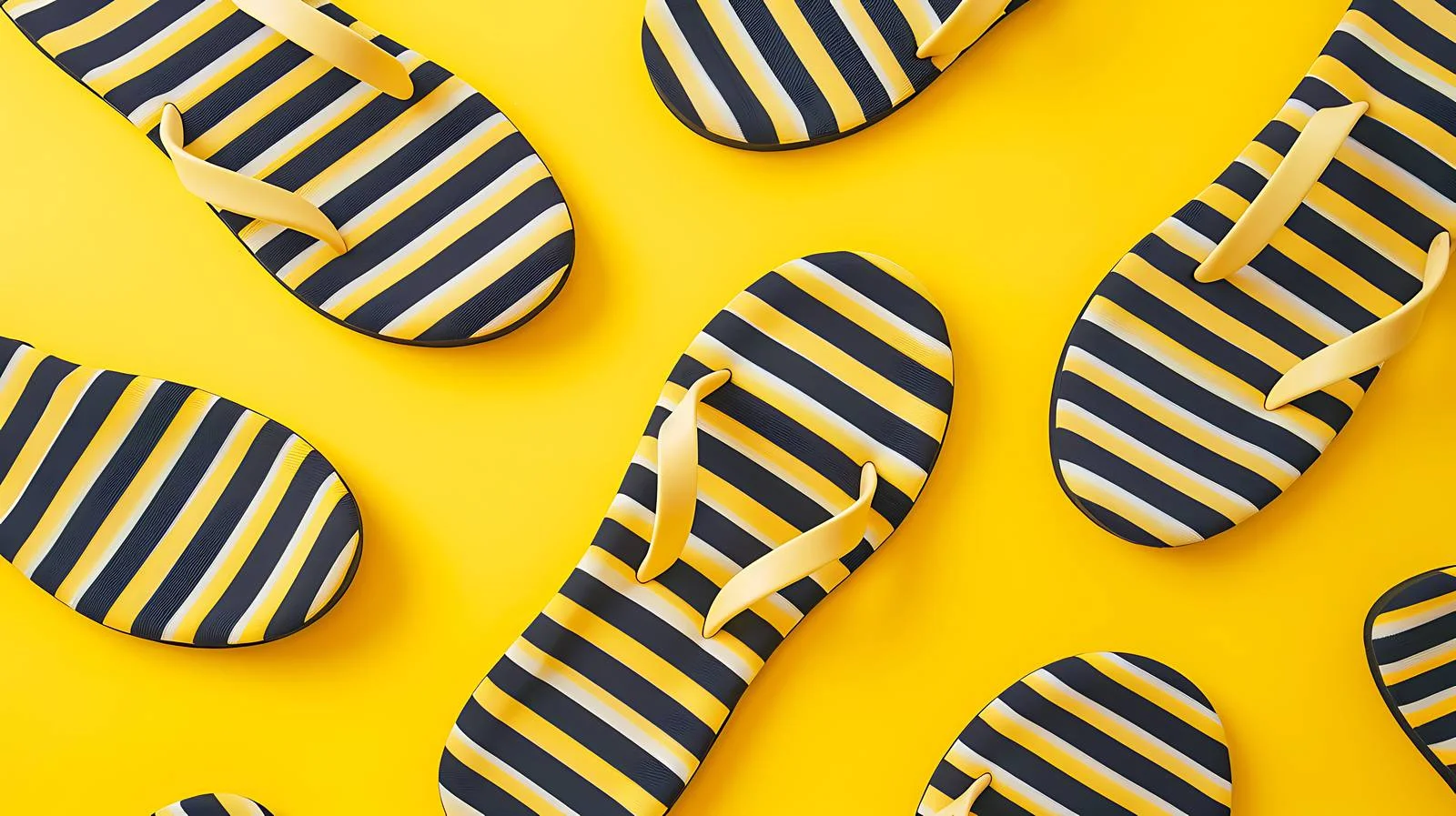 Beach Slippers Pattern on Yellow Background – free sandal image from Dotvec
