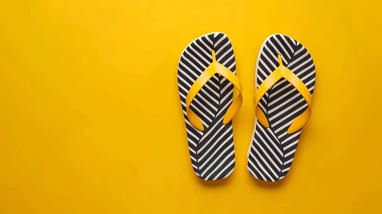 Tropical Slippers Pattern on Yellow Background — free download from Dotvec