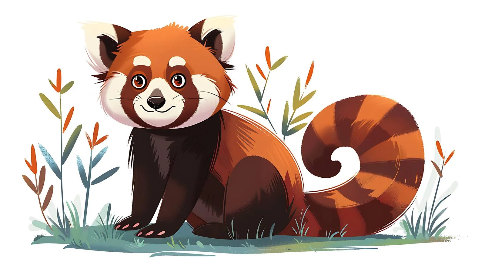 Red Panda Cartoon Illustration — free download from Dotvec