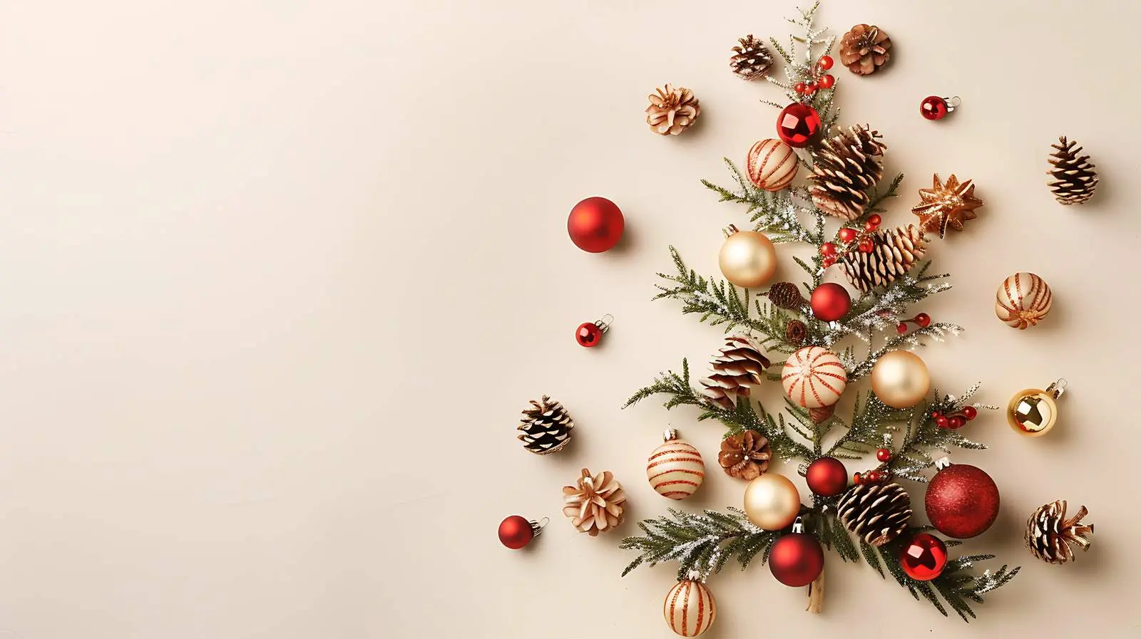 Creative Christmas Tree Decorated with Holiday Ornaments — free download from Dotvec