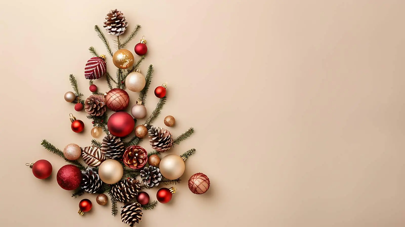 Creative Christmas Fir Tree with Holiday Decorations — free download from Dotvec