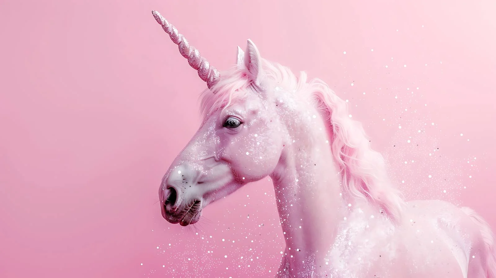 Sparkling unicorn on pink background — free download from Dotvec