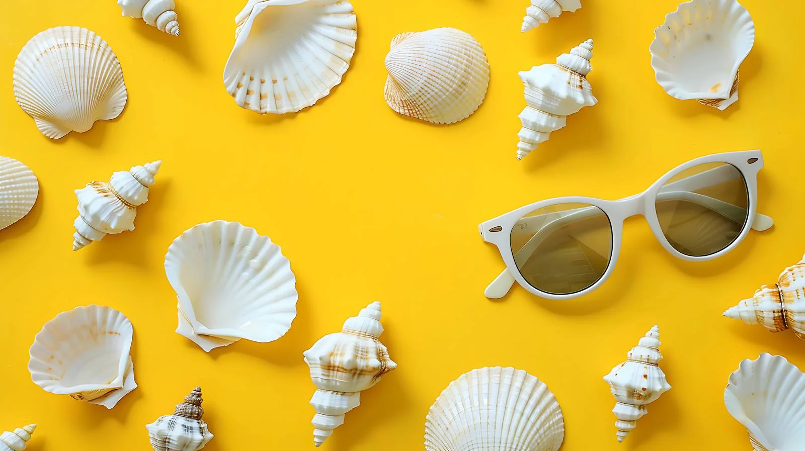 Seashell and Sunglasses Still Life — free download from Dotvec