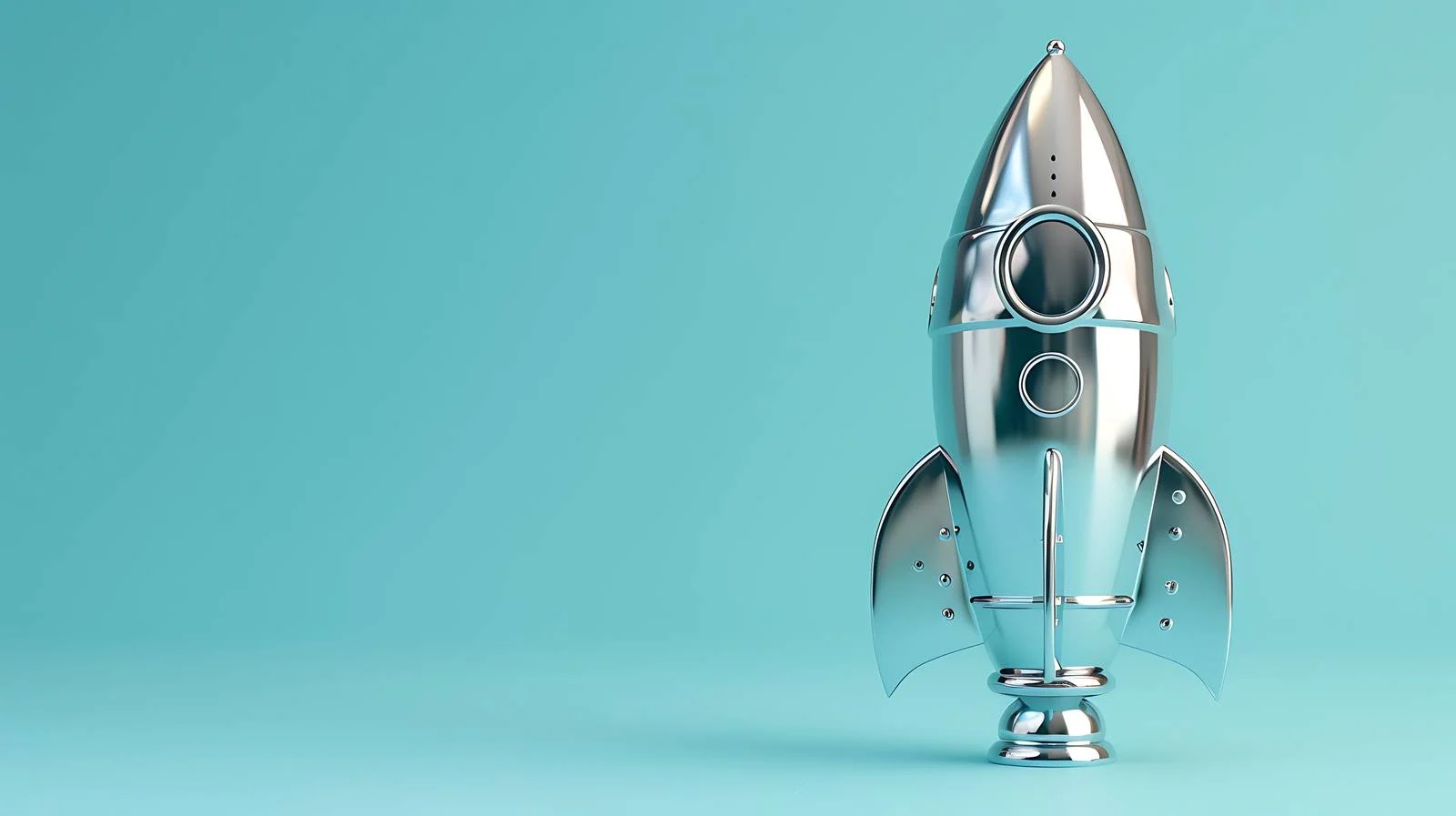 Silver Rocket on Pastel Background — free download from Dotvec