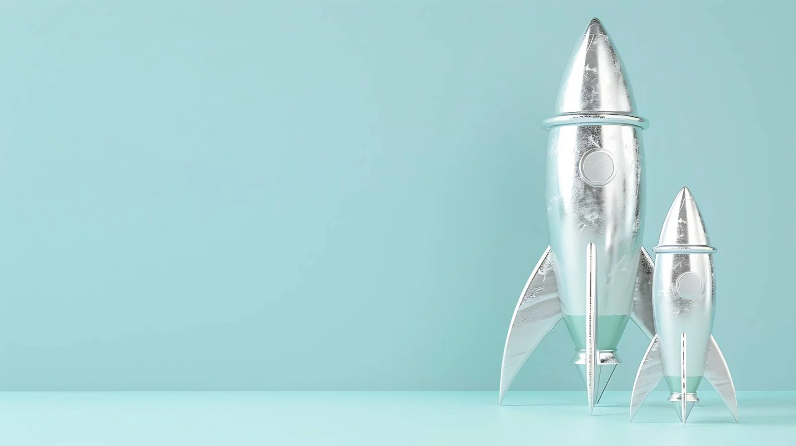 Elegant Silver Rocket on Pastel Background — free download from Dotvec