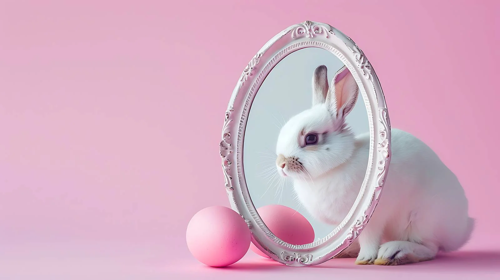 Easter Bunny Mirror Reflection Concept — free download from Dotvec